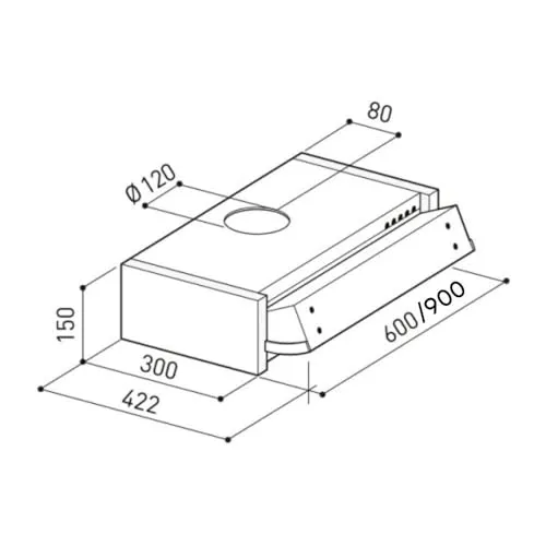 Samet Cappa Incasso Estraibile 60 cm Alluminio Led