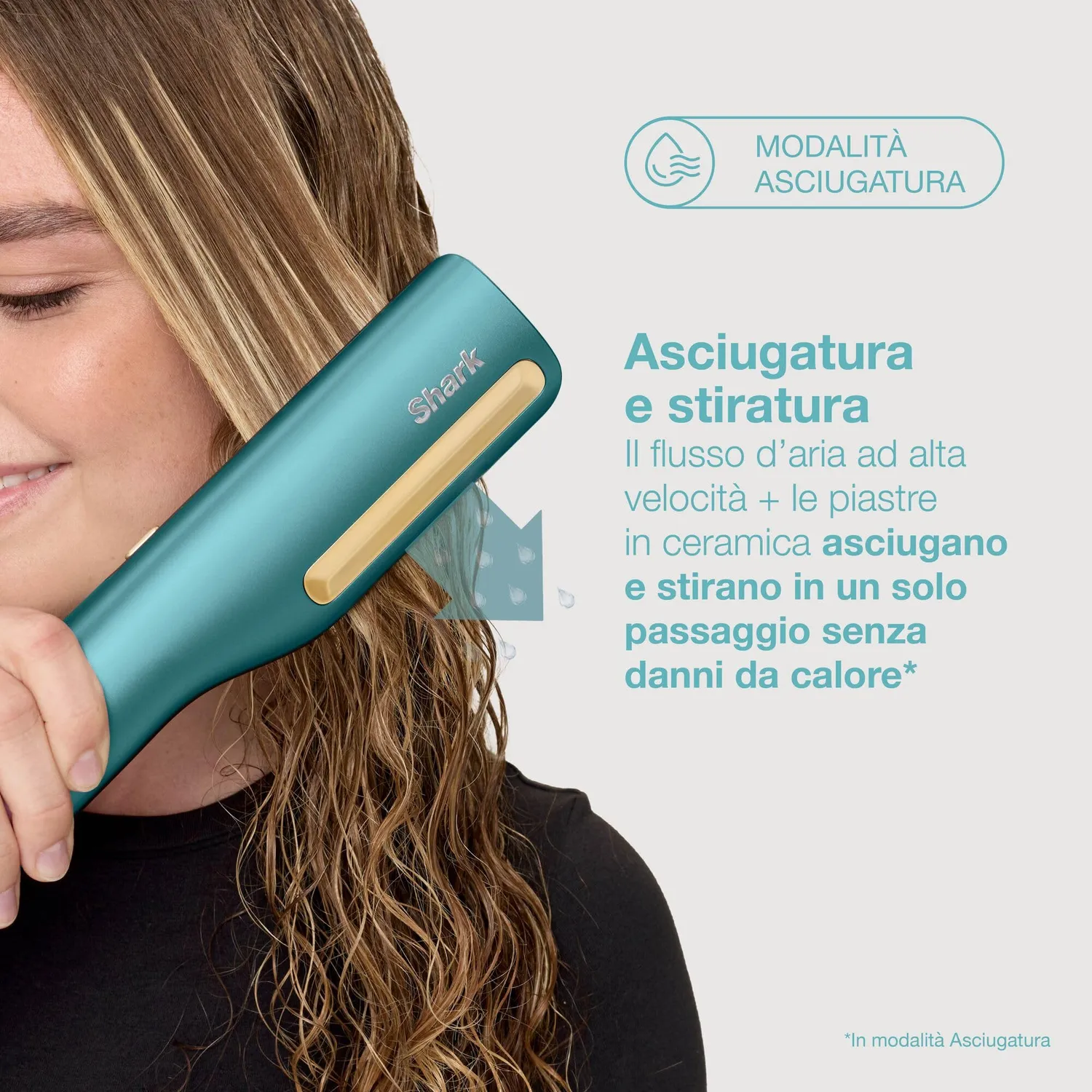 Shark SilkiPro Straight HT401EUBL piastra verde acqua