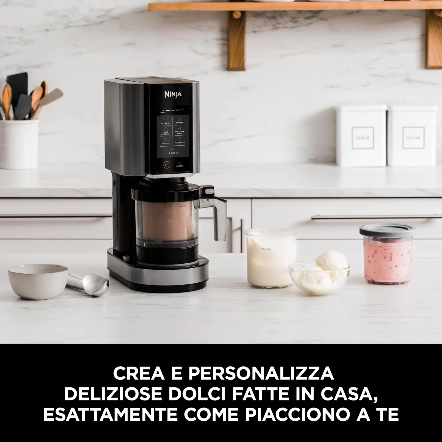 Ninja CREAMi Gelatiera 1,4L Grigio 2 Vasetti