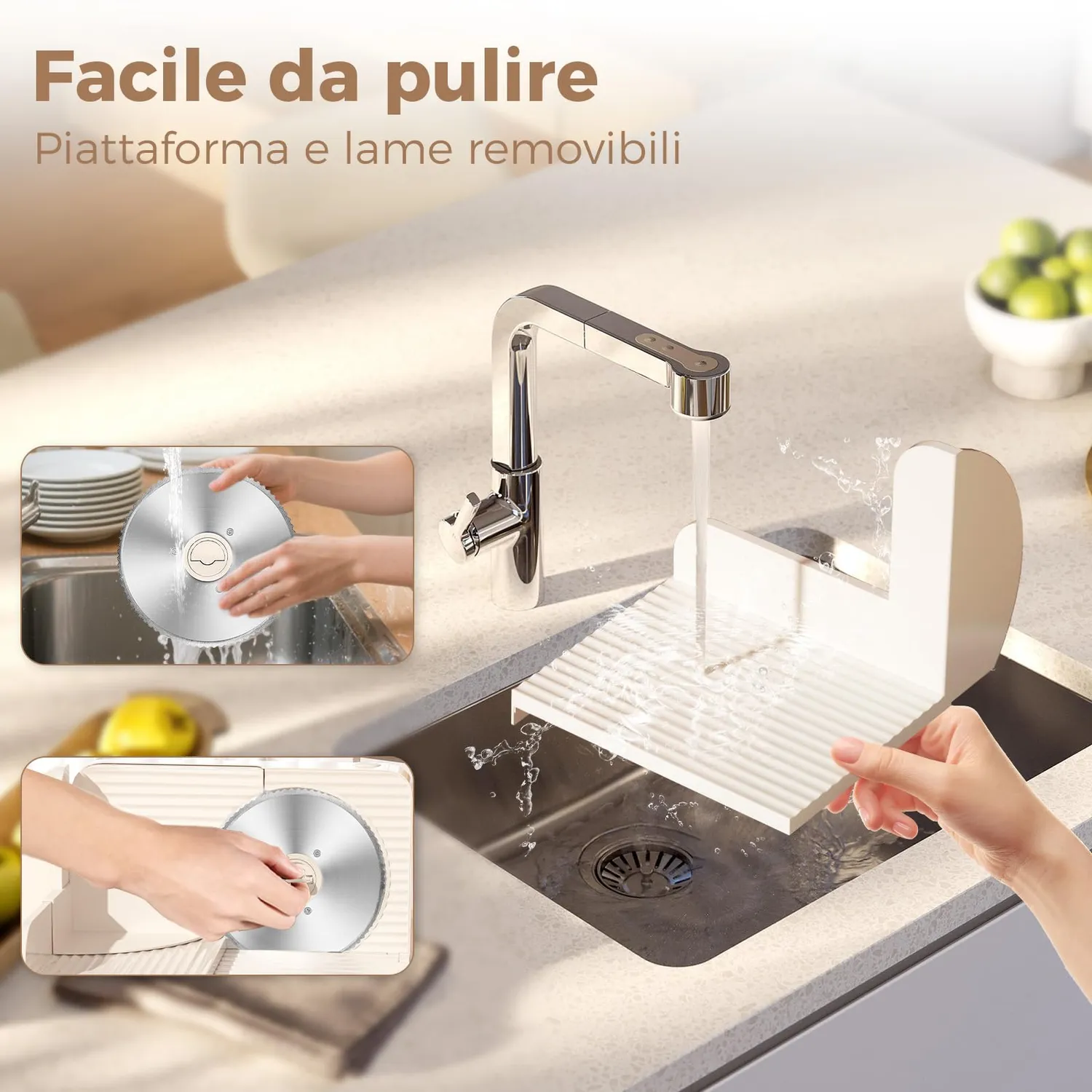YASHE Affettatrice Elettrica Pieghevole Lama 17 cm 0-15 mm