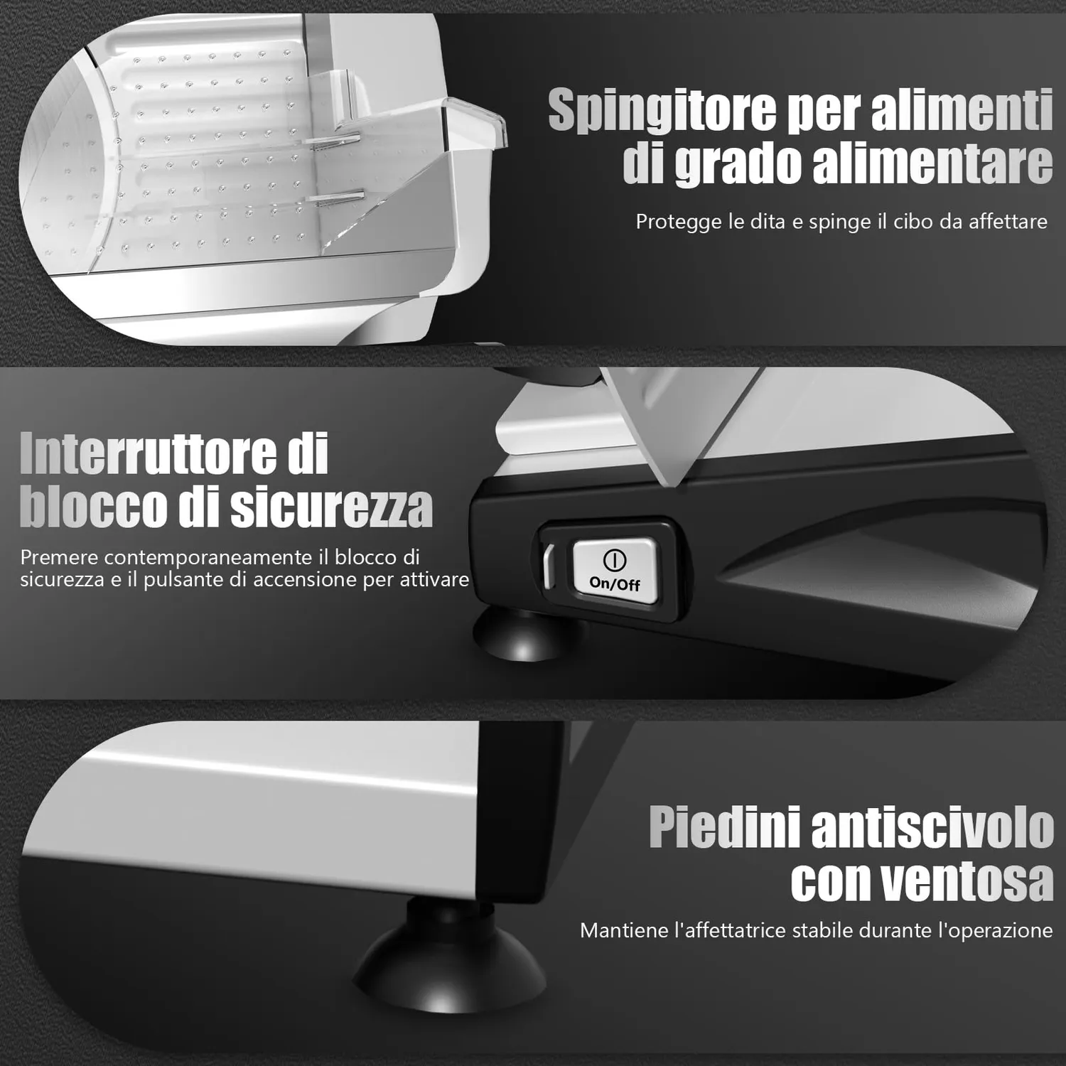 Yashe Affettatrice Elettrica 2 Lame Vassoio 200W 19cm