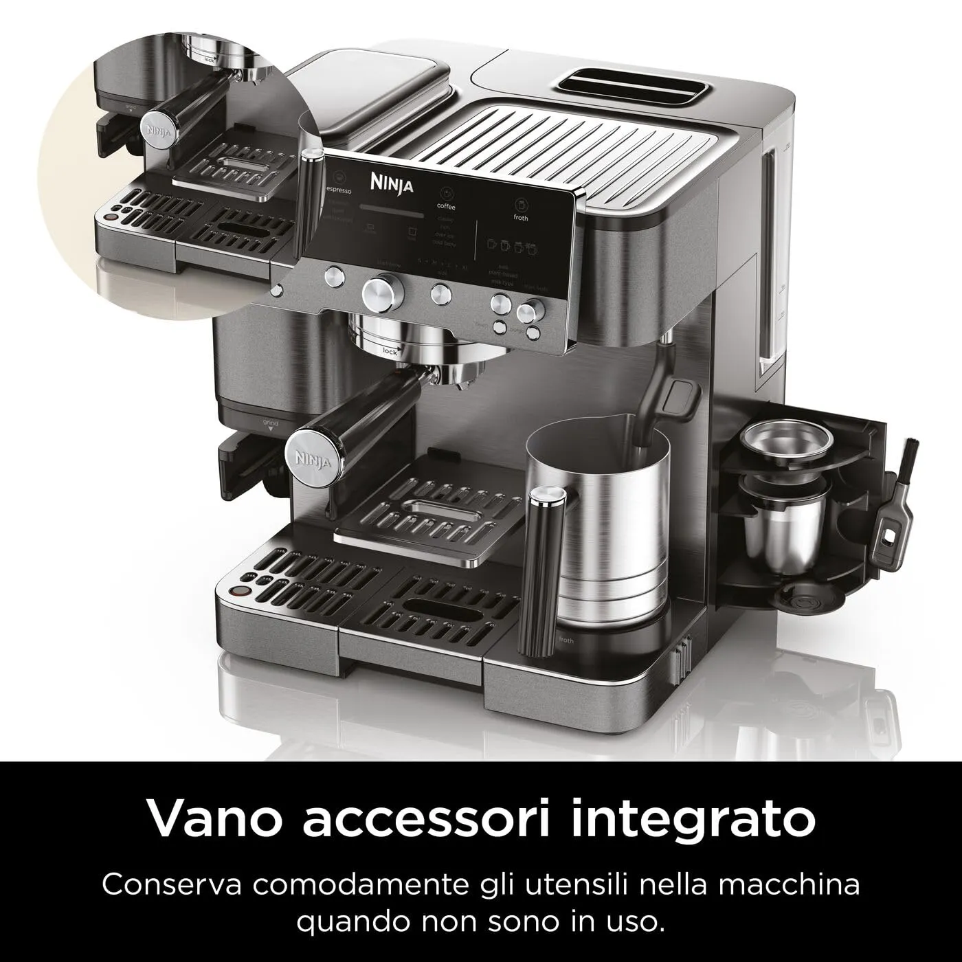 Ninja Luxe Premiere Macchina Caffè Espresso Grigio Metallizzato