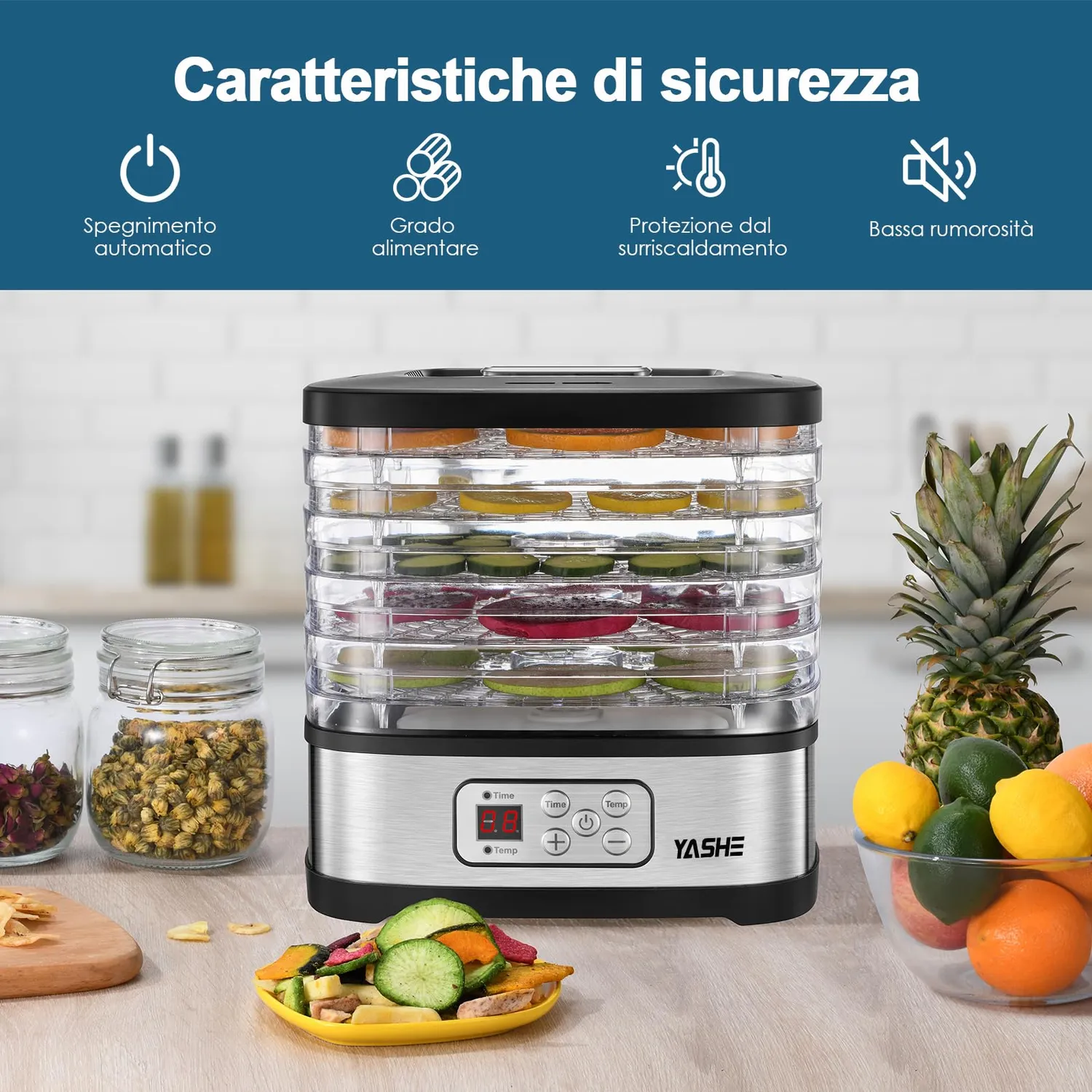 Yashe GGJ-261B essiccatore alimentare 5 vassoi elettronico