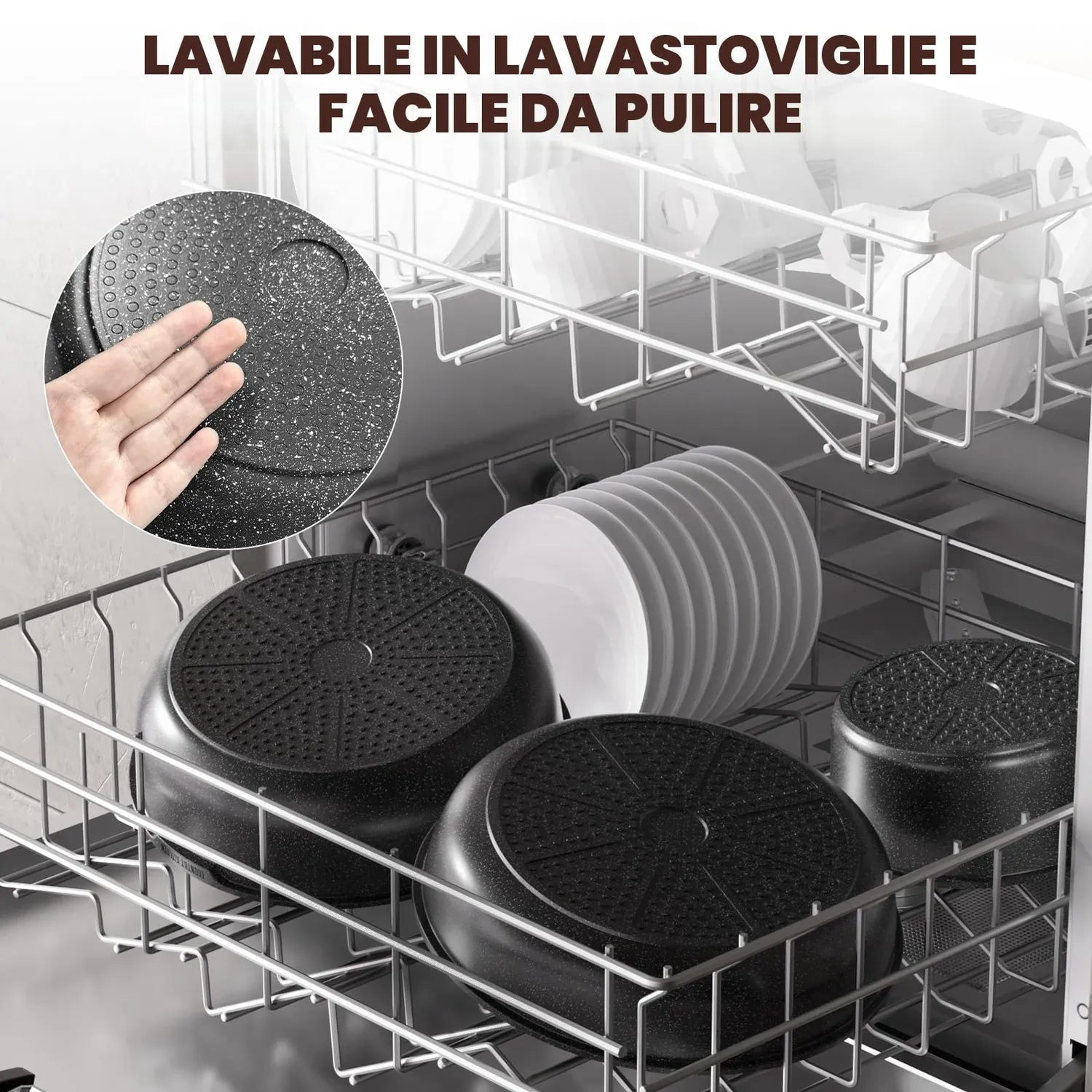 Yashe batteria pentole induzione 21 pezzi antiaderente