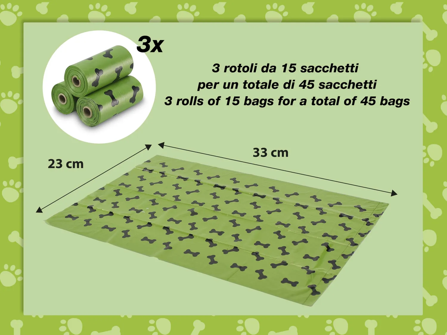 Beper Sacchetti Cane Profumati Verdi 45 Pezzi