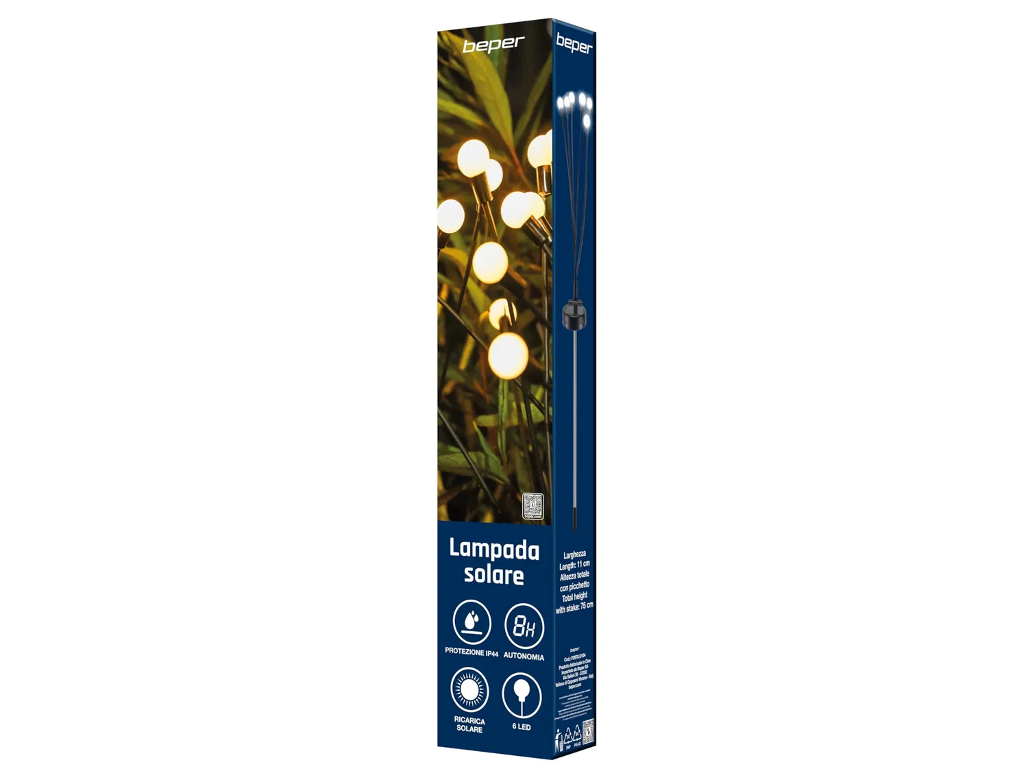 Beper P207ILO104 Lampada solare giardino 6 sfere LED