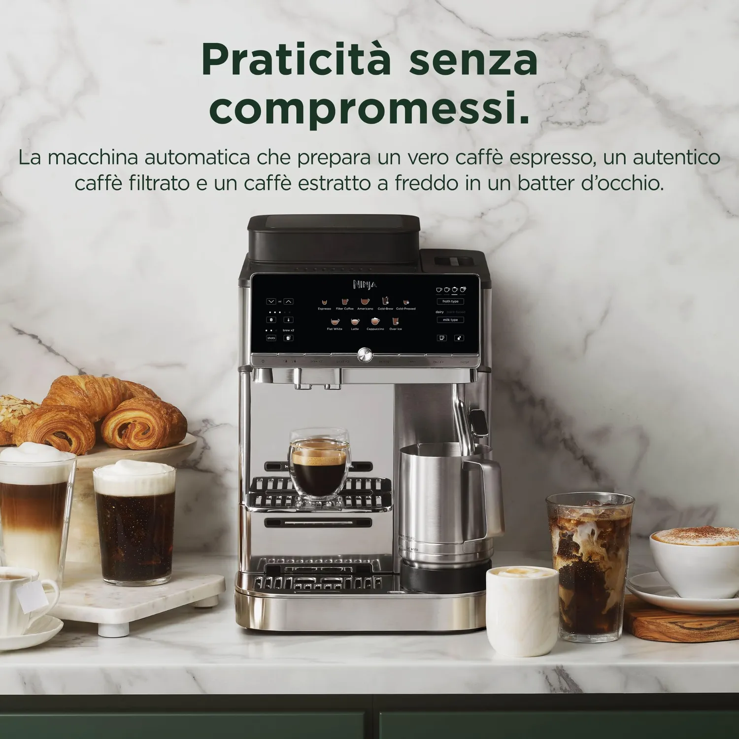 Ninja AutoBarista AE1021EU macchina caffe automatica argento