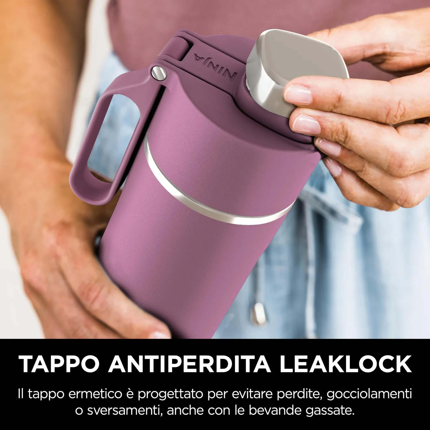 Ninja Thirsti DW2401EUUKMV borraccia termica gassate 700 ml malva