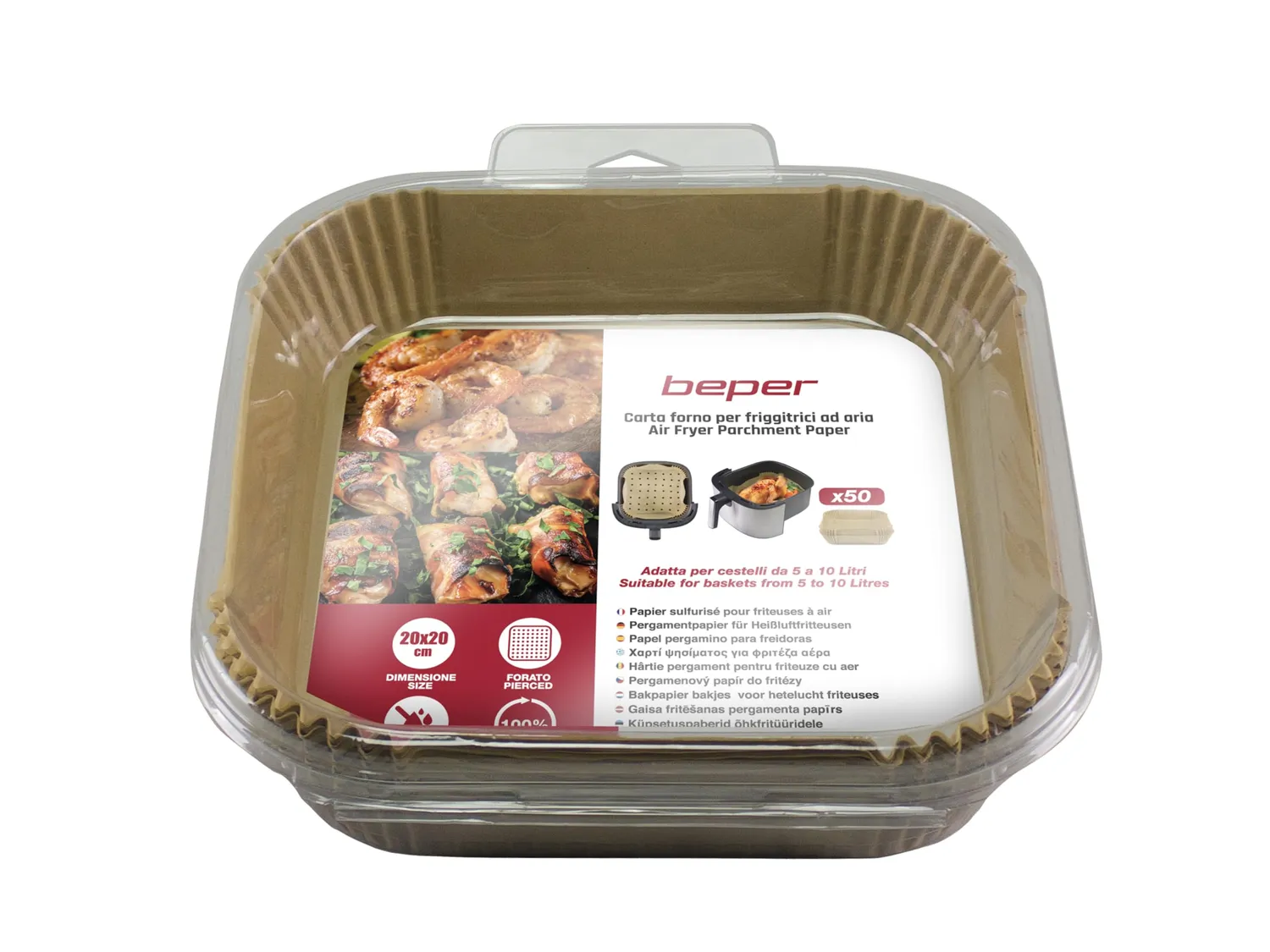Beper C103ACC003 carta forno friggitrice aria 20x20 50 pz