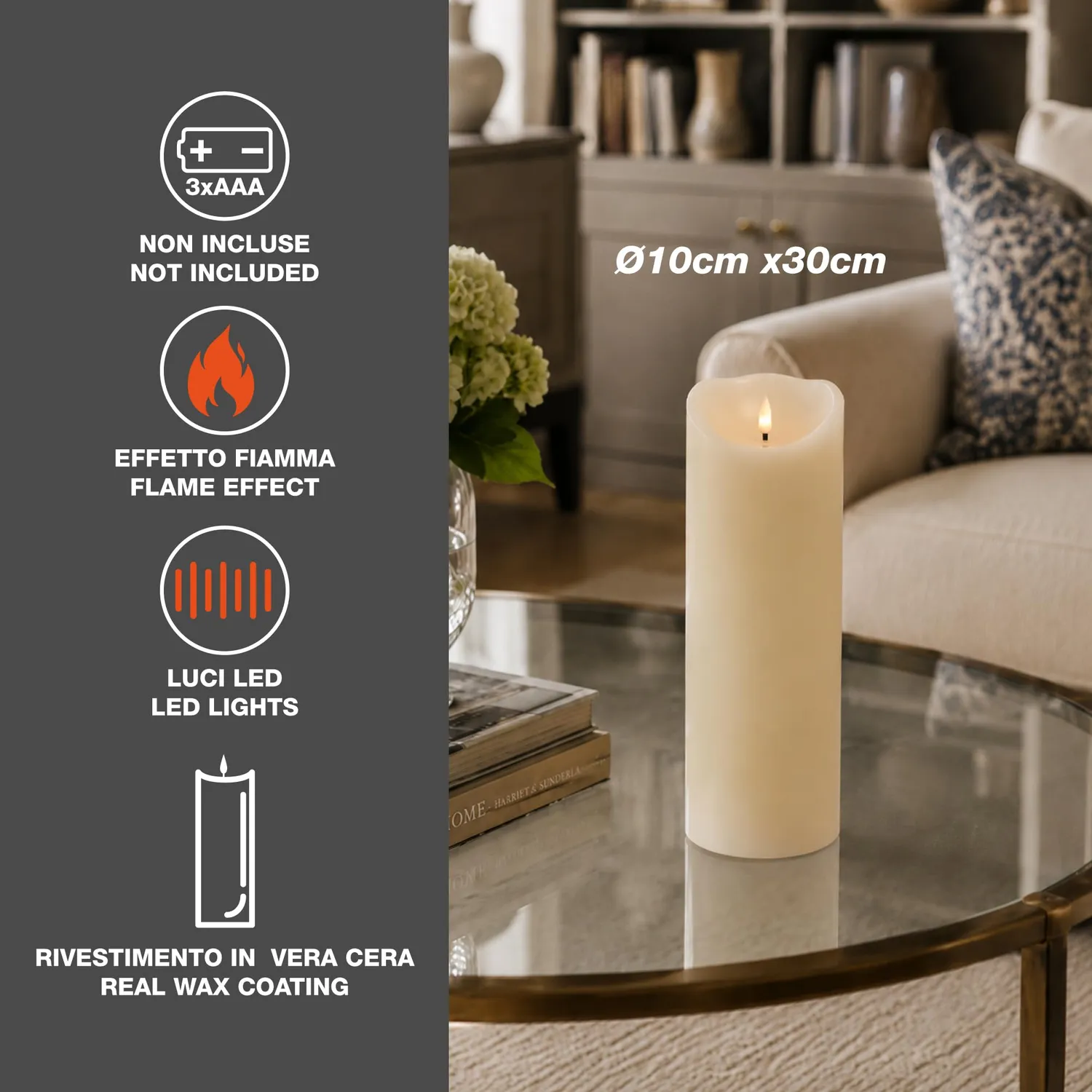 Beper Altea P207ILI601 candela LED vera cera AAA