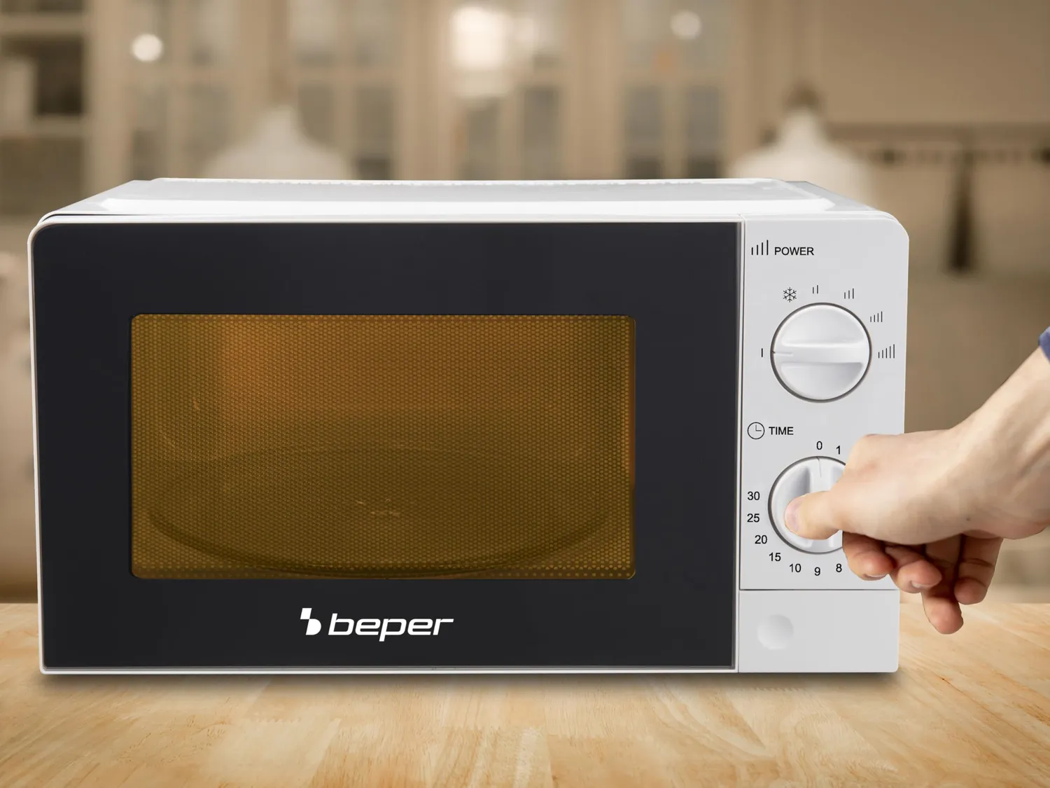 Beper Microonde 20 L Bianco Nero 700W Senza Grill