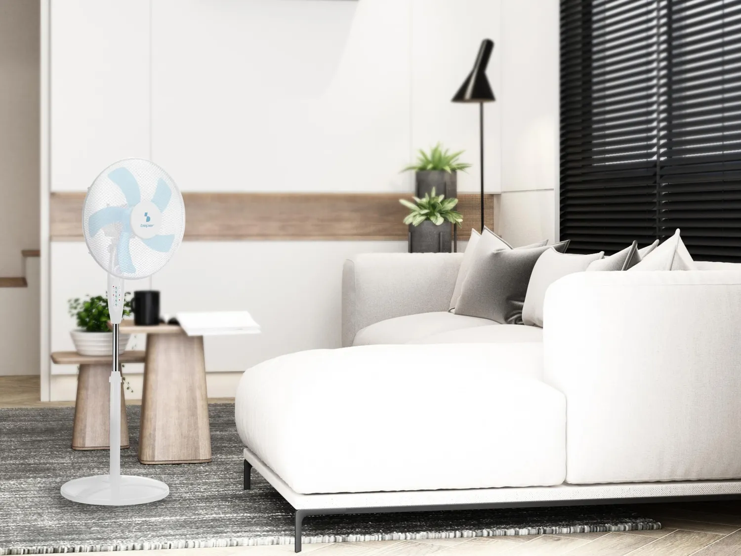 Beper ventilatore a piantana bianco 40 cm telecomando timer
