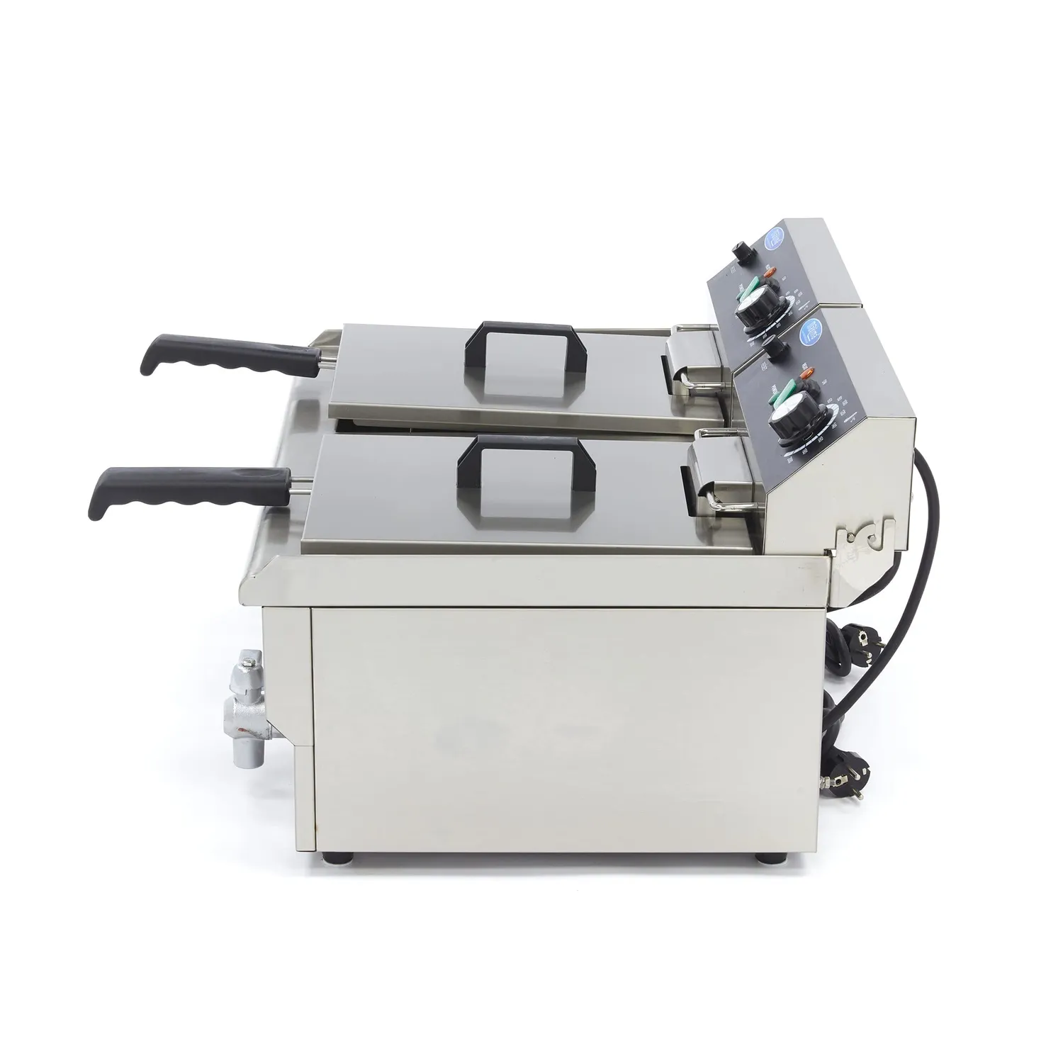 Maxima Friggitrice Elettrica 2x13L 2 Cestelli con Rubinetto