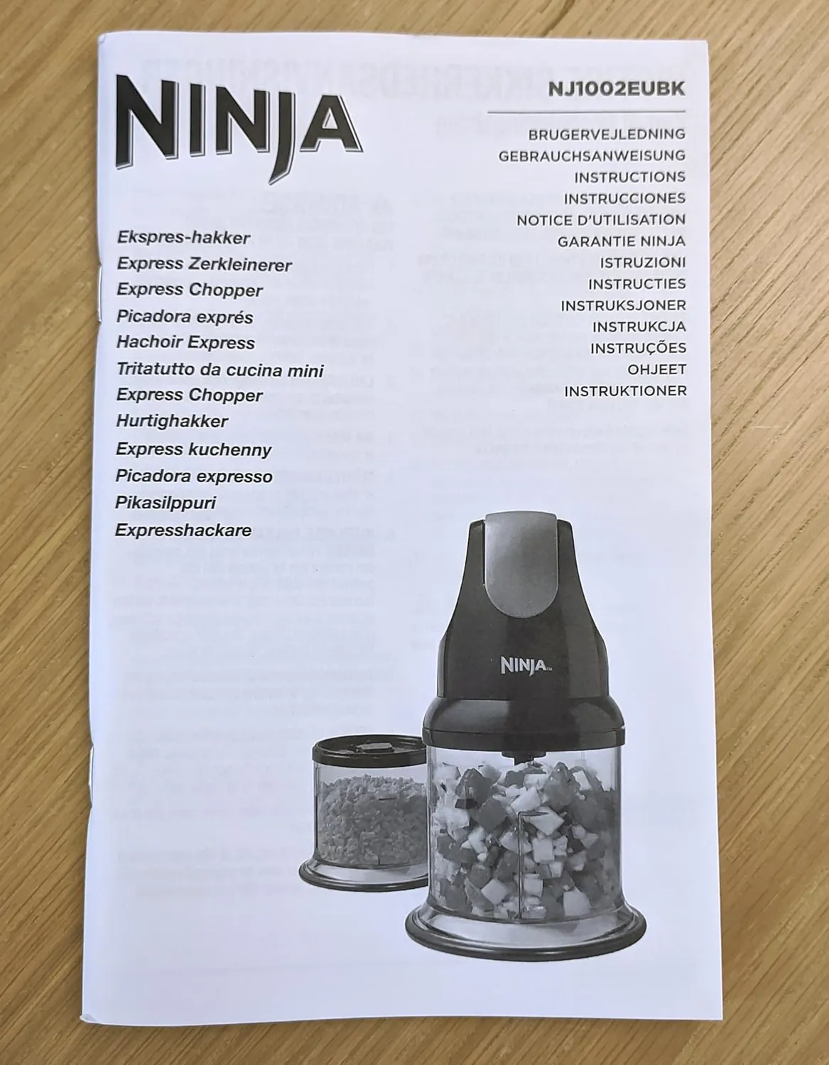 Ninja Express Chop NJ1002EUBK Tritatutto Nero 2 Ciotole 200W