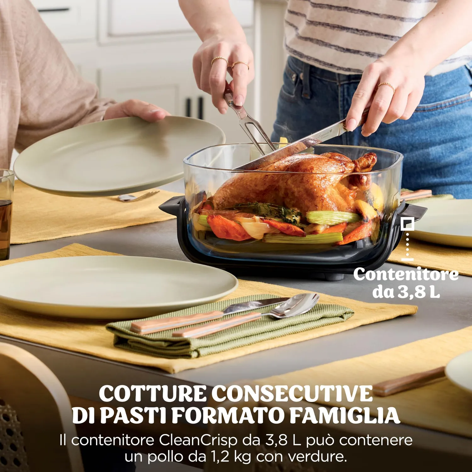 Ninja CRISPi FN203EU friggitrice ad aria vetro oro 3,8L+2,3L