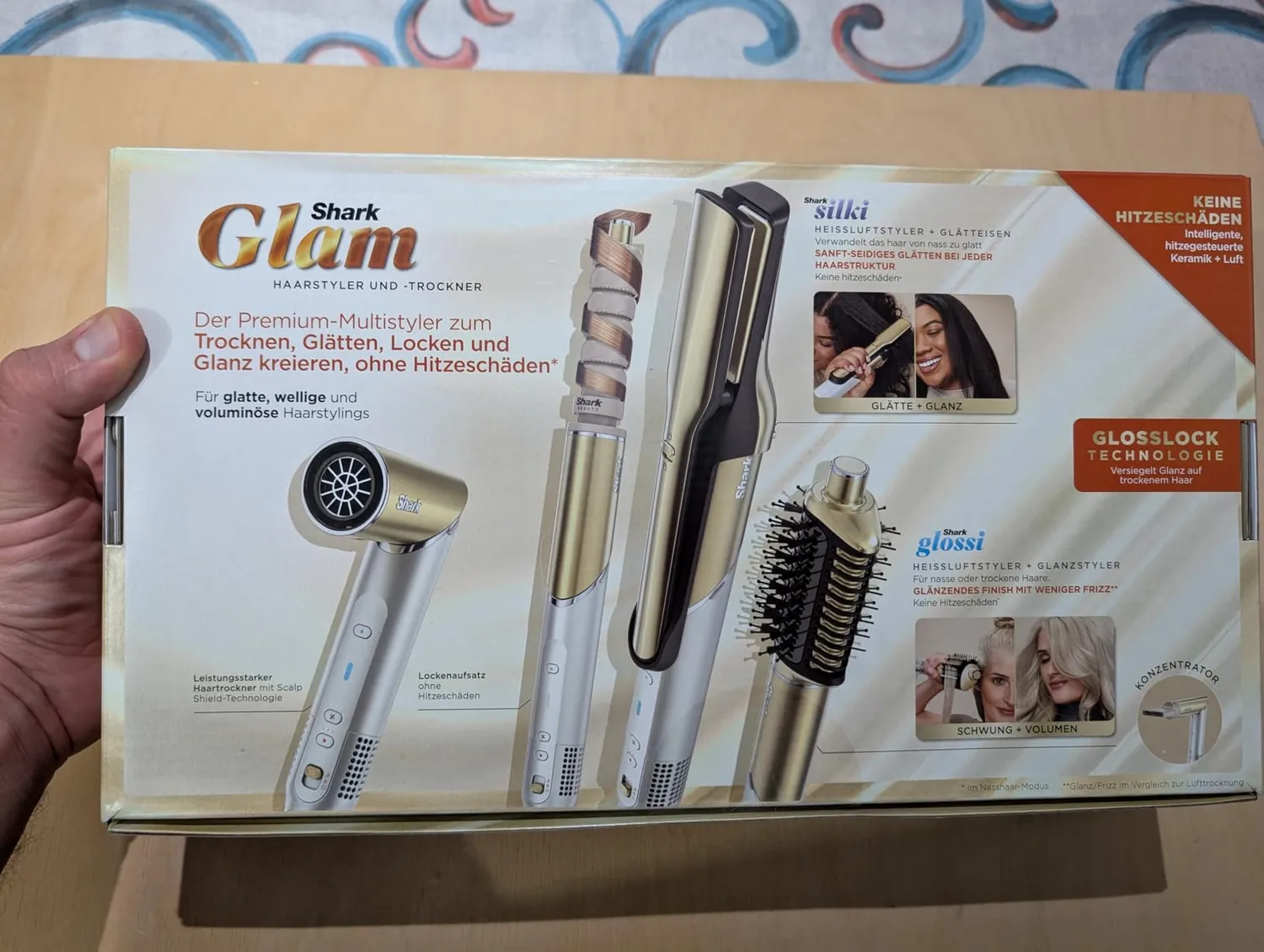 Shark Glam FlexStyle HD6041SEU Styler Oro 4 in 1 Ceramica