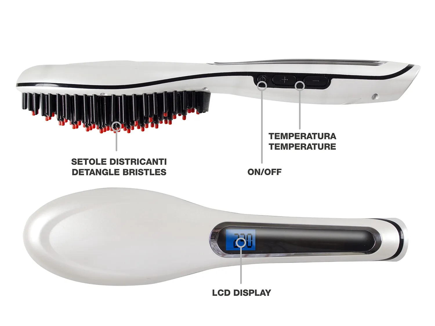 Beper 40.926 spazzola lisciante capelli ceramica ionica LCD
