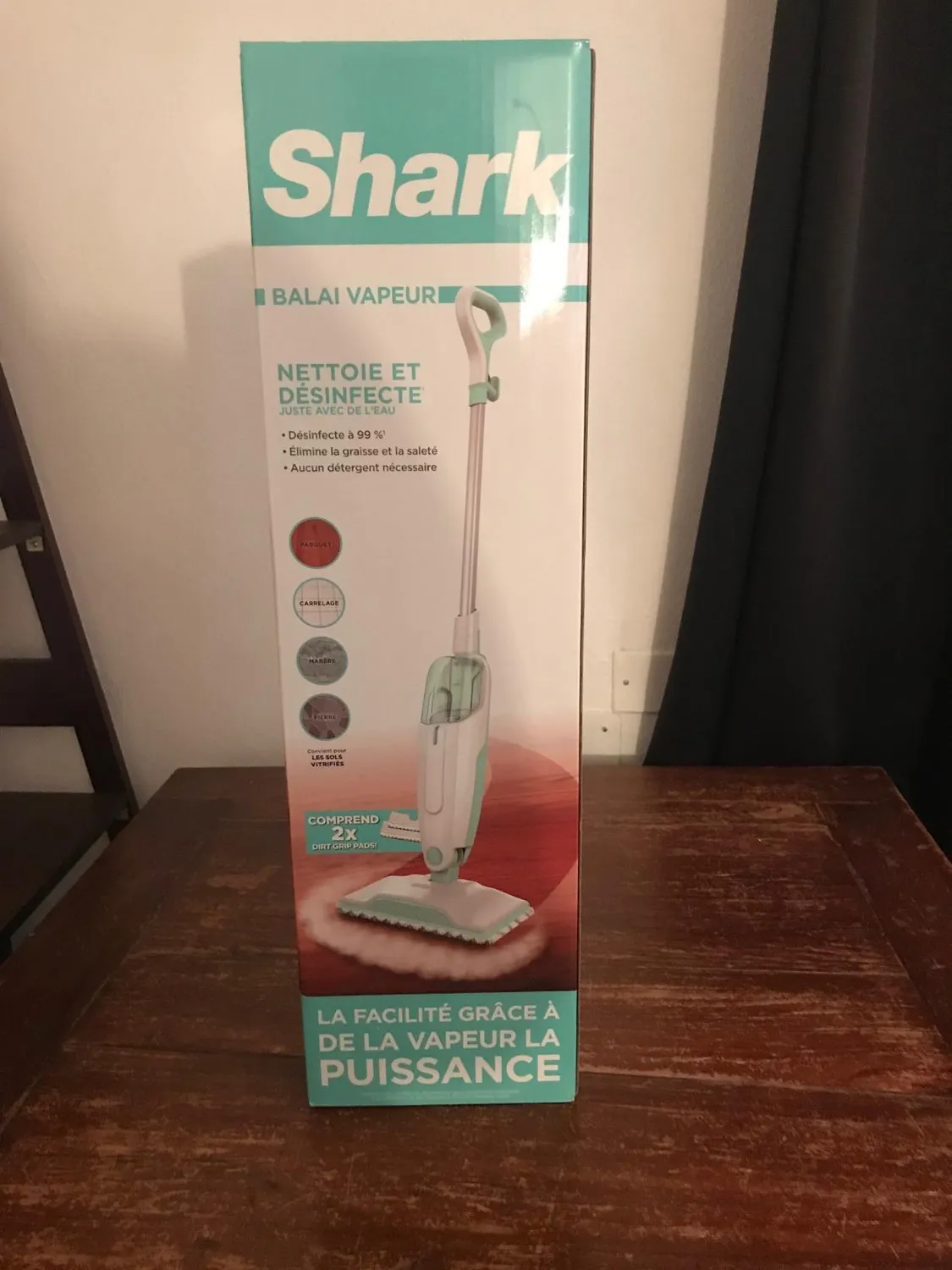 Shark Steam Mop S1000EU scopa a vapore bianca verde