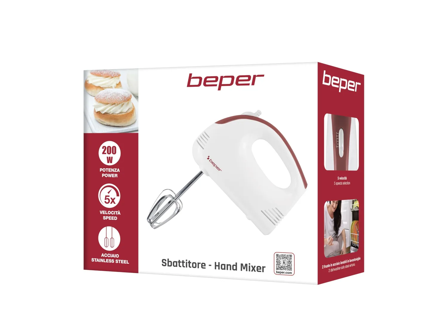 Beper P102SBA110 sbattitore elettrico 200W 5 velocità