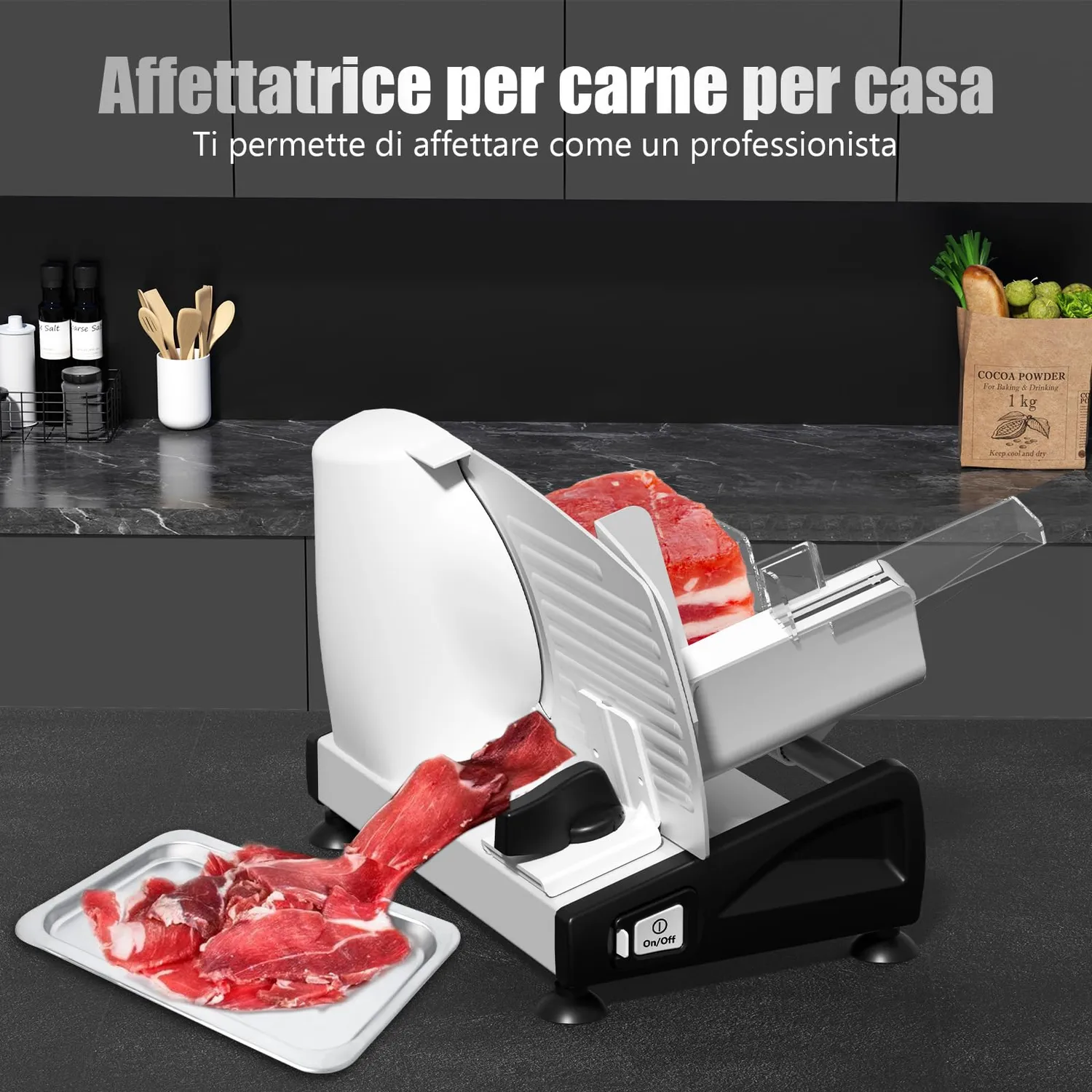 Yashe Affettatrice Elettrica 2 Lame Vassoio 200W 19cm