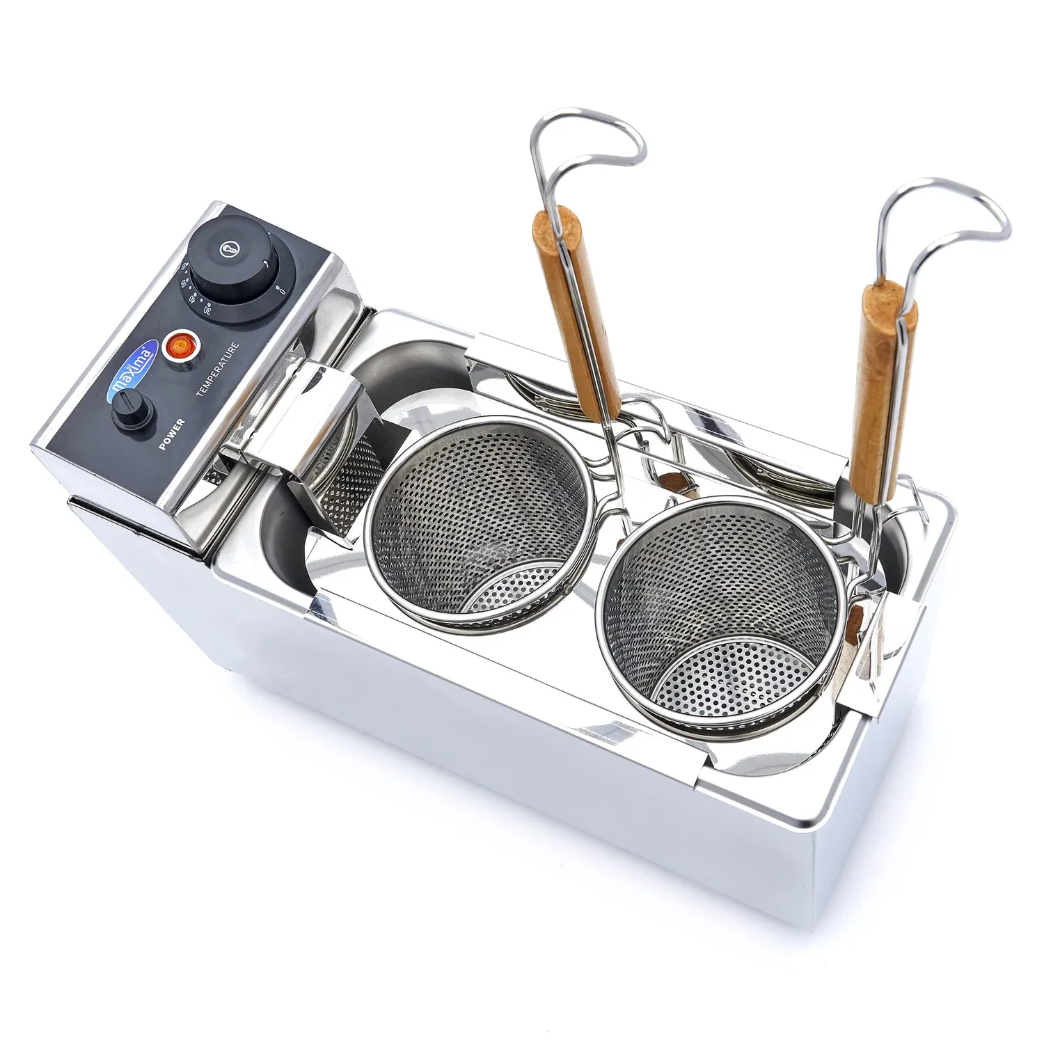 Pizza Maxima cuocipasta elettrico 2x2 litri 2 cestini inox