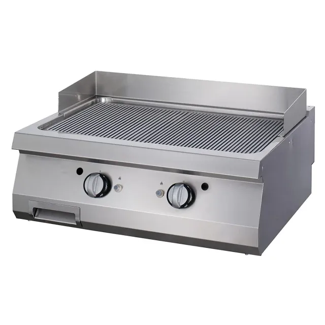Maxima Gastro Premium Piastra Barbecue Gas Doppia Rigata 90 cm