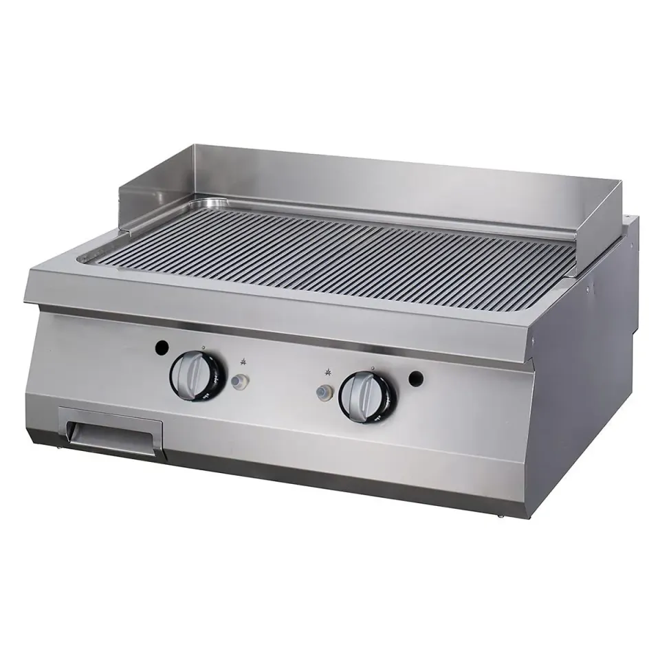 Maxima Gastro Premium Piastra Barbecue Gas Doppia Rigata 90 cm