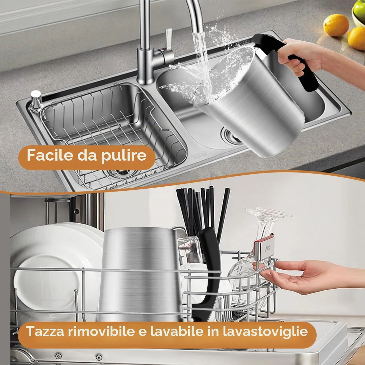YASHE 4-in-1 montalatte elettrico 230 ml caldo freddo