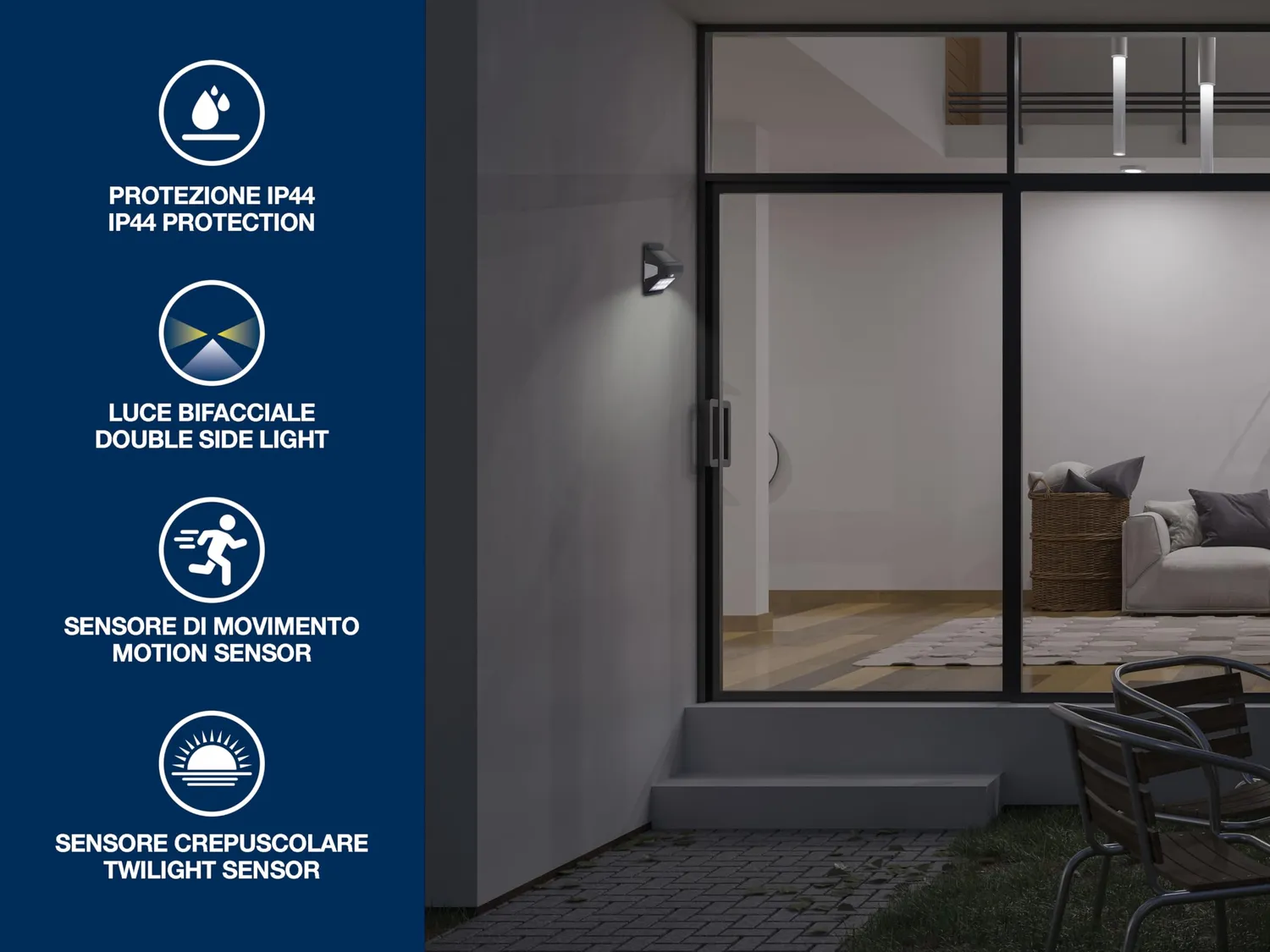 Beper P207ILO070 Lampada Solare Muro LED Sensore