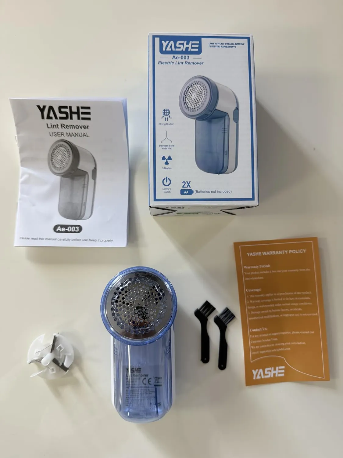 YASHE Leva Pelucchi Elettronico a Batteria con 2 Lame