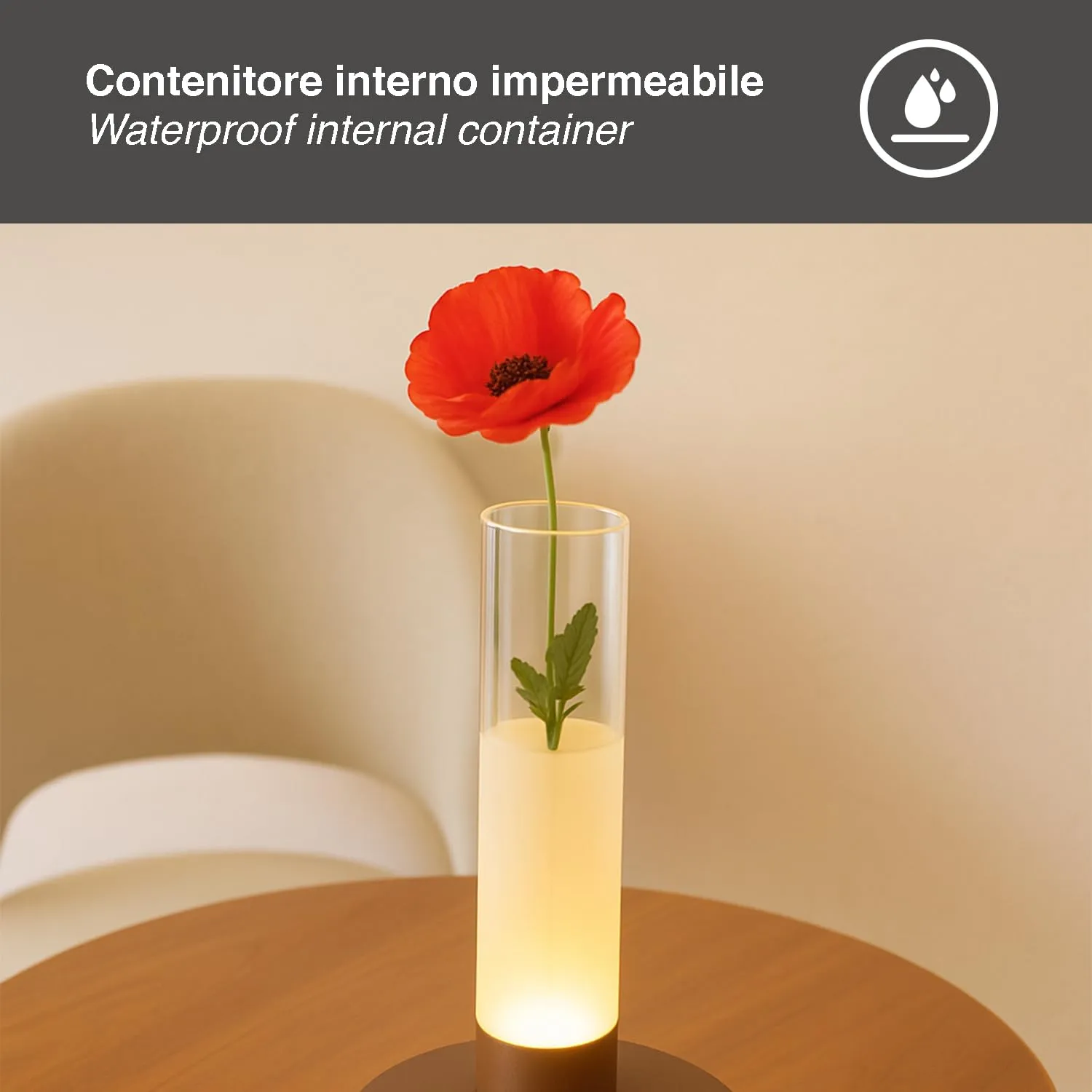 Beper P207ILI550 Flora Lampada tavolo vaso ricaricabile