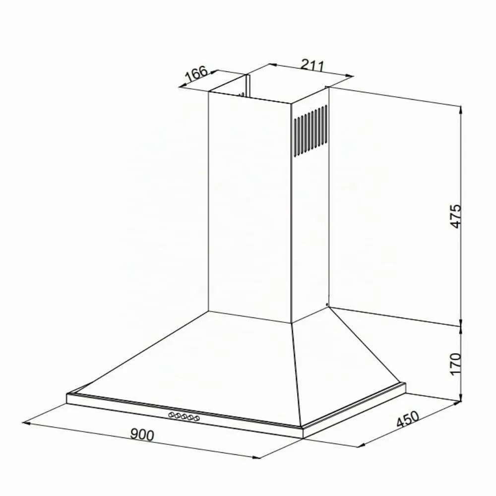 Samet Eolo90 Cappa Piramide 90 cm Inox Parete