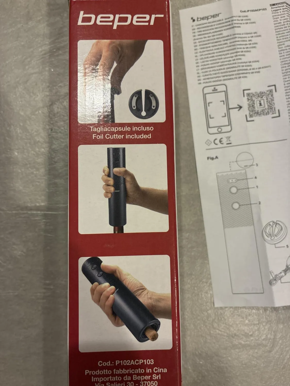 Beper P102ACP103 cavatappi elettrico Modello 2026 USB ricaricabile