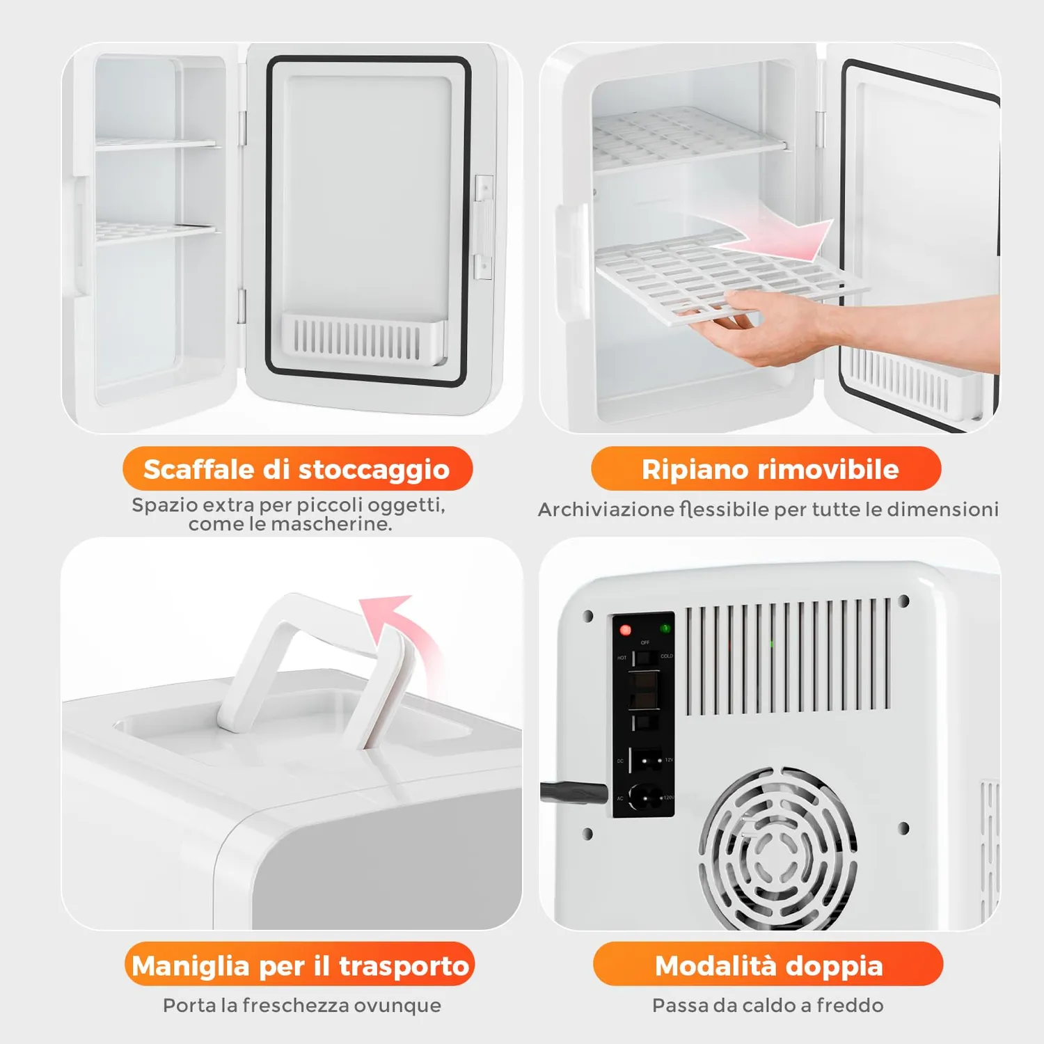 Yashe mini frigo 10 litri bianco caldo-freddo 12 lattine