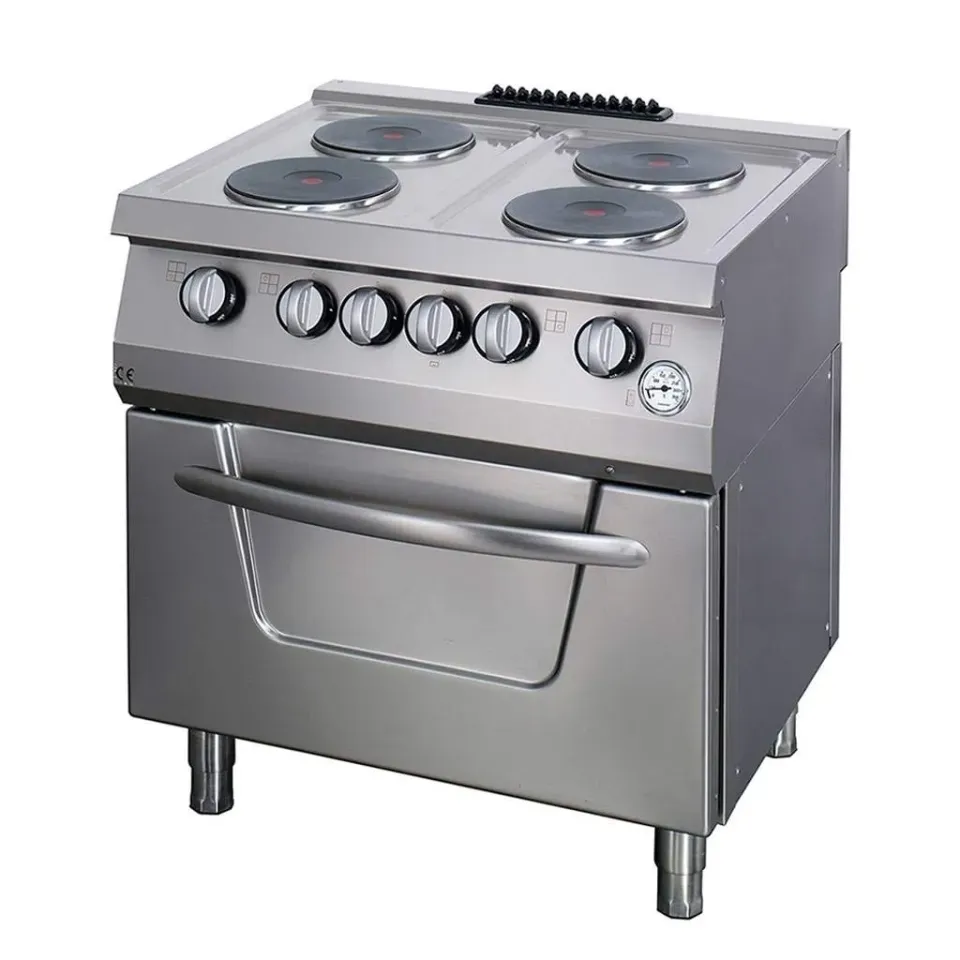 Maxima Heavy Duty cucina elettrica 4 fuochi con forno 80x70