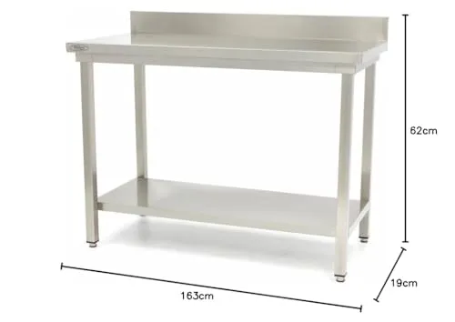 Maxima Tavolo Acciaio Inox 160x60 cm Alzatina Regolabile