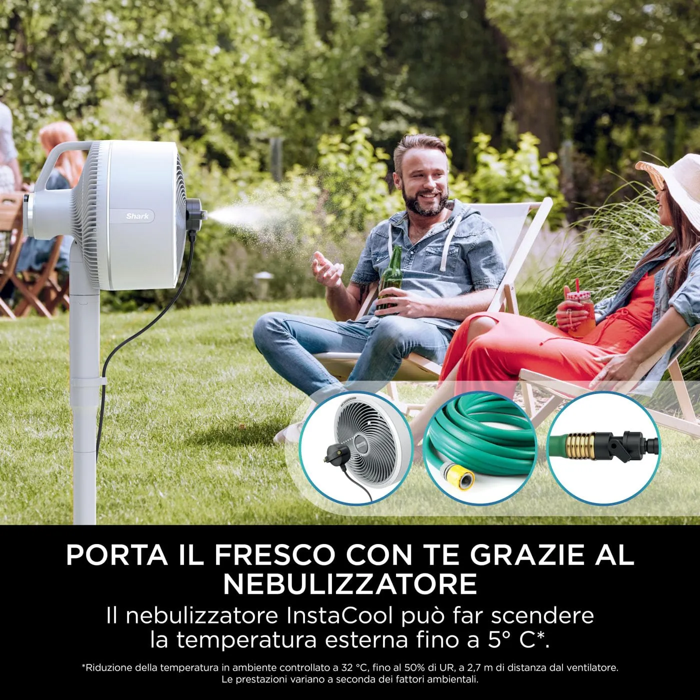 Shark FlexBreeze ventilatore con nebulizzatore bianco