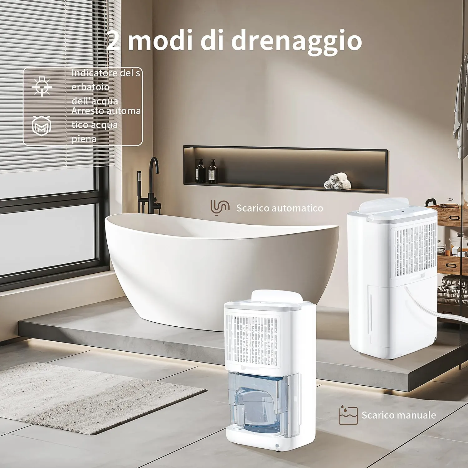 Yashe Deumidificatore 12 L/giorno Serbatoio 2 L