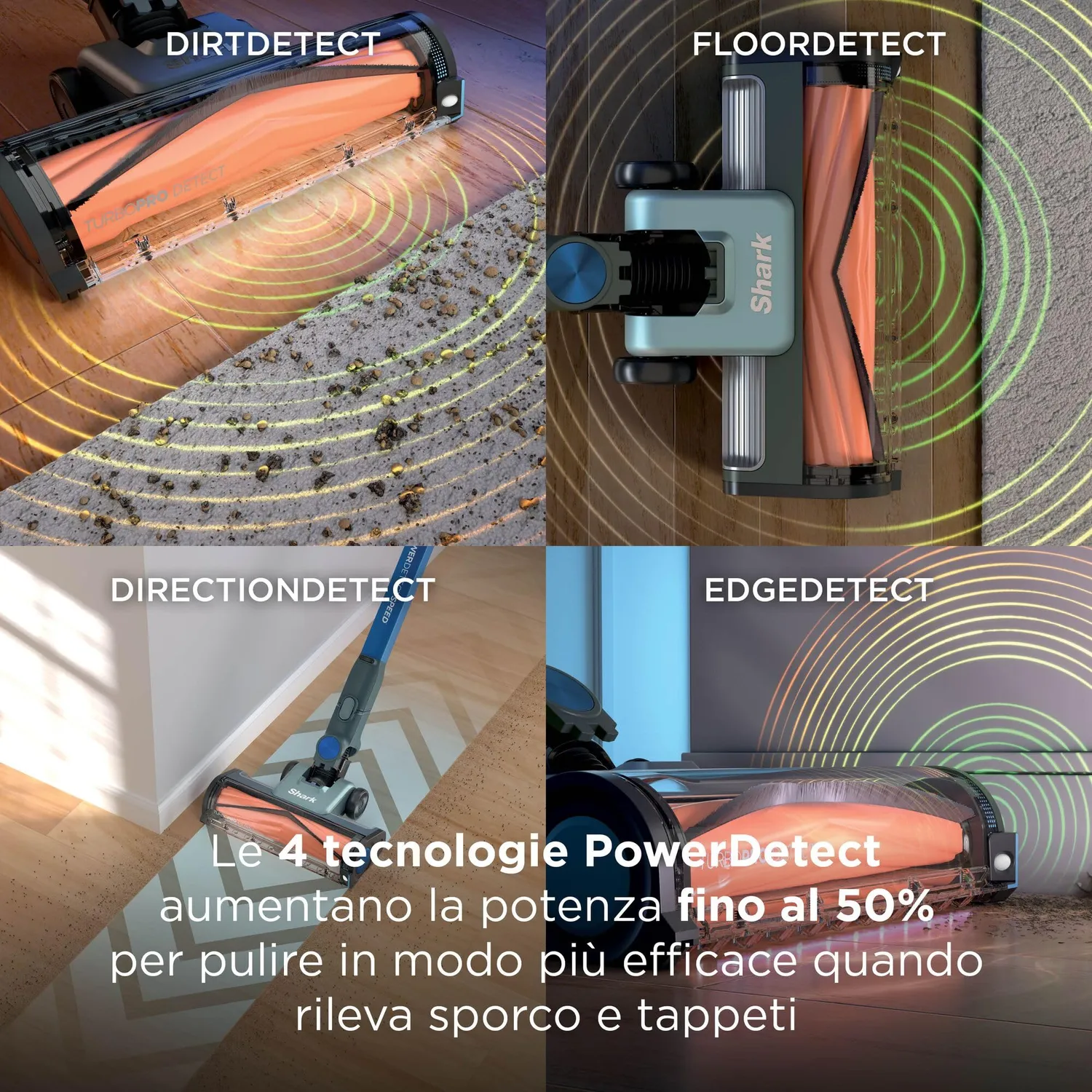 Shark PowerDetect Speed scopa senza filo salvia 60 min