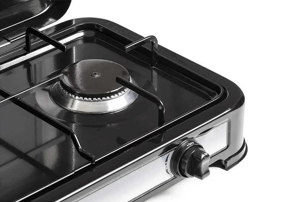 Melchioni Family Minerva2 fornello gas 2 fuochi nero GPL esterno