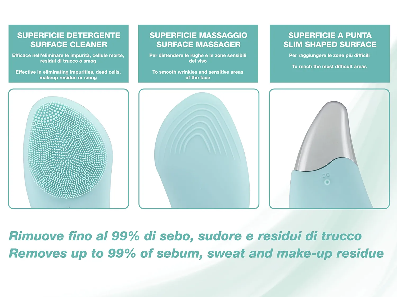 Beper P302VIS002 Spazzola Viso Sonica Silicone Ricaricabile