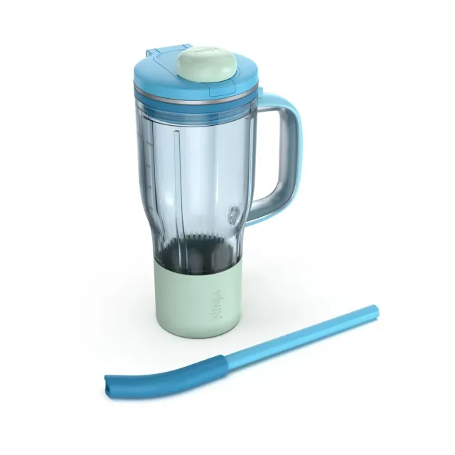 Ninja BlendBoss borraccia 710 ml azzurro con cannuccia