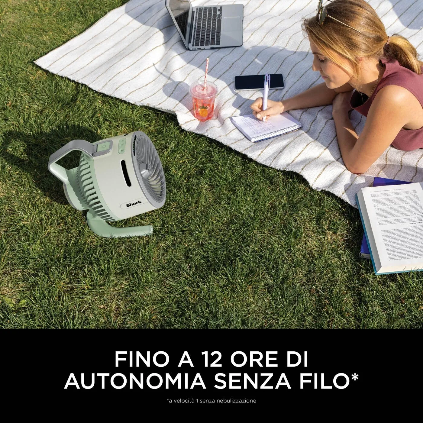Shark FlexBreeze HydroGo Ventilatore Portatile Verde Menta