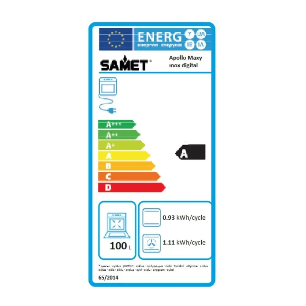 Samet Apollo forno da incasso 90 cm 100 litri inox