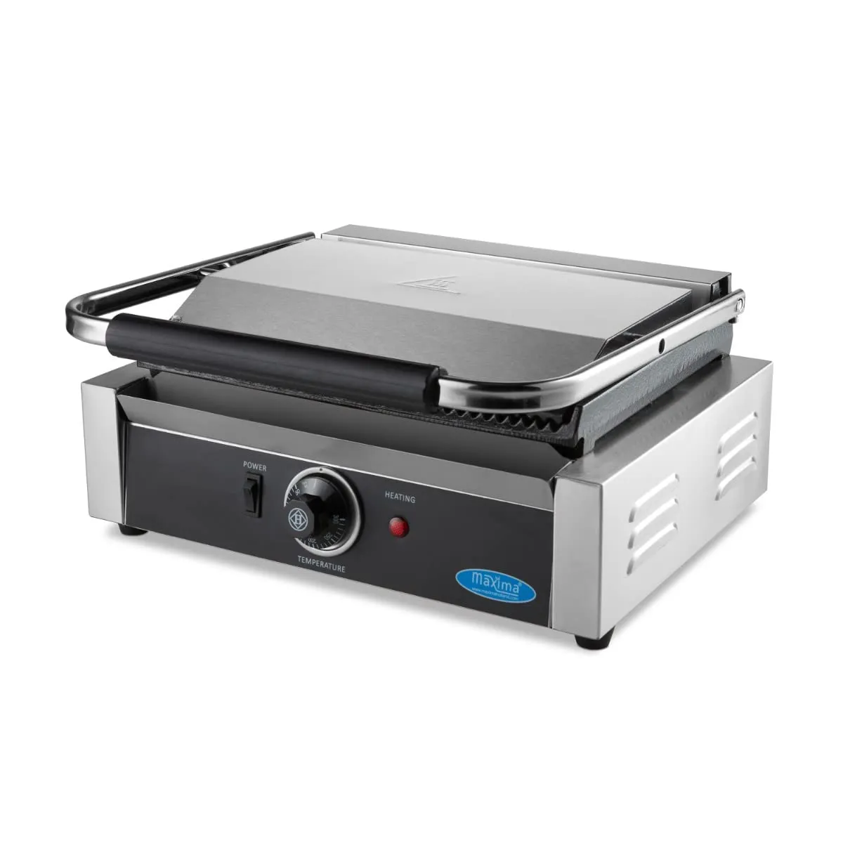 Maxima MCG Panini griglia contatto ghisa 2200 W scanalata