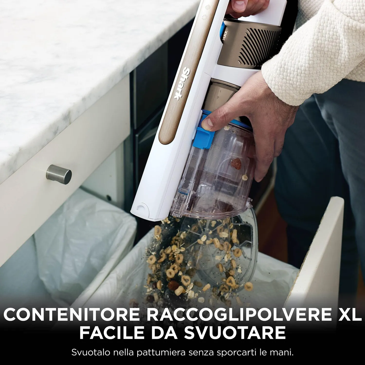 Shark PowerPro IZ382EUT aspirapolvere senza filo ottone chiaro