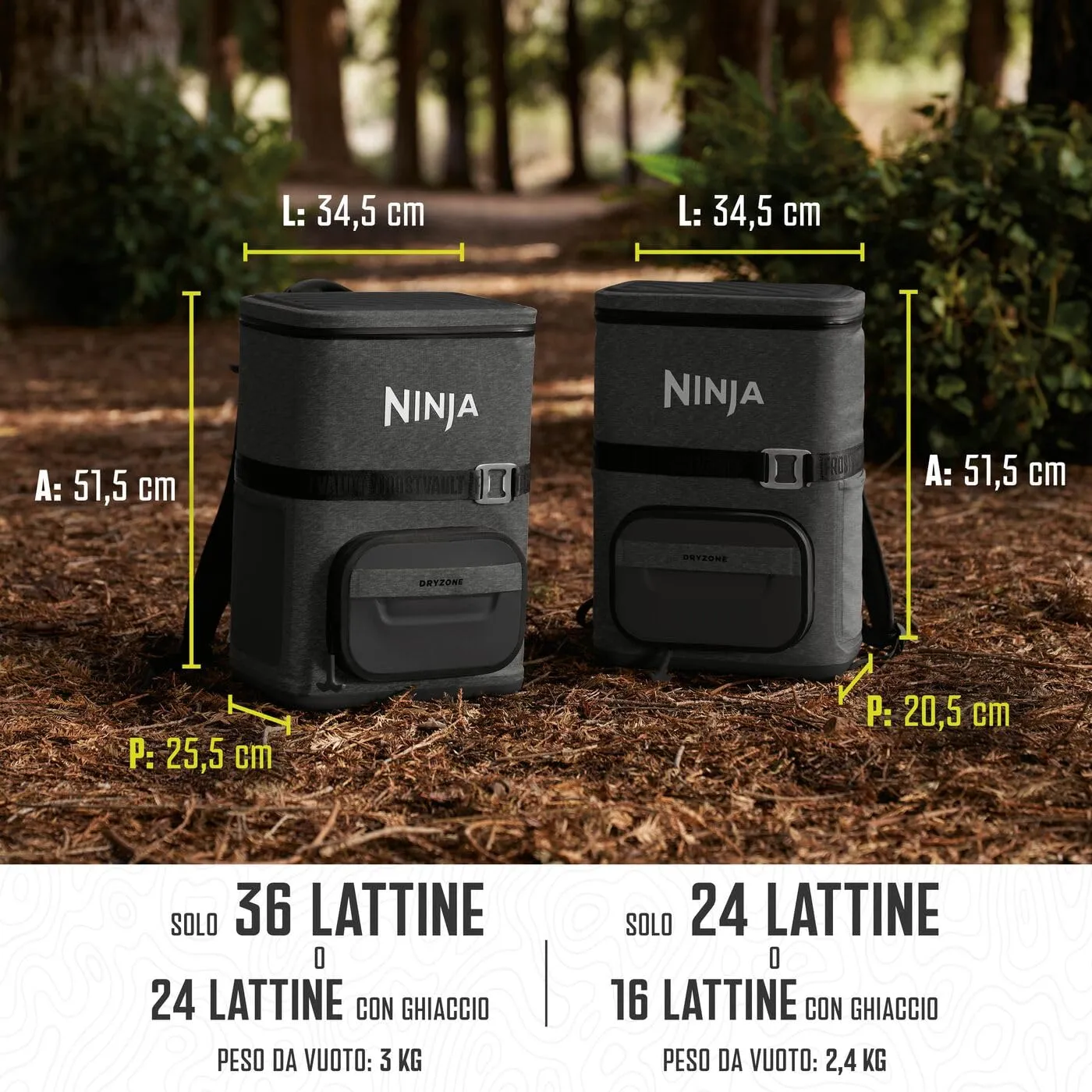 Ninja FrostVault Go FF136EUUKCG Ghiacciaia Zaino 23 L Grigio