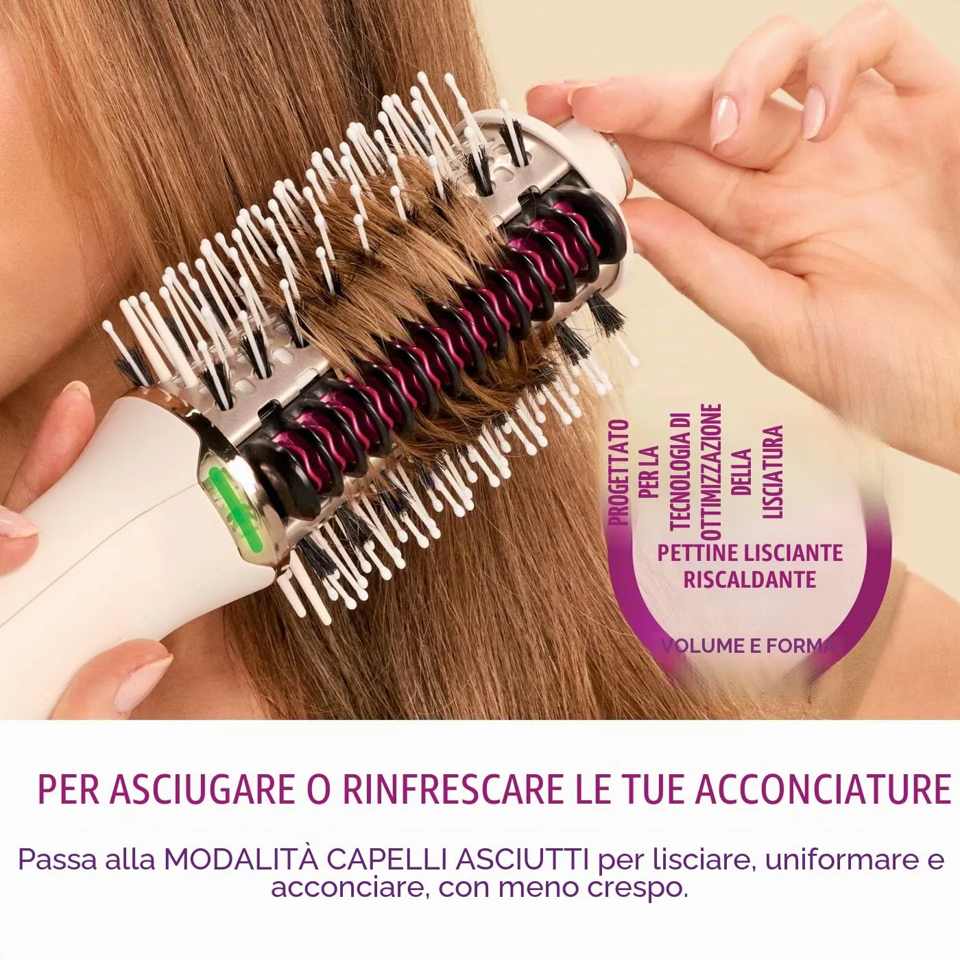 Shark SmoothStyle HT212EU Spazzola ad Aria Calda Bianca
