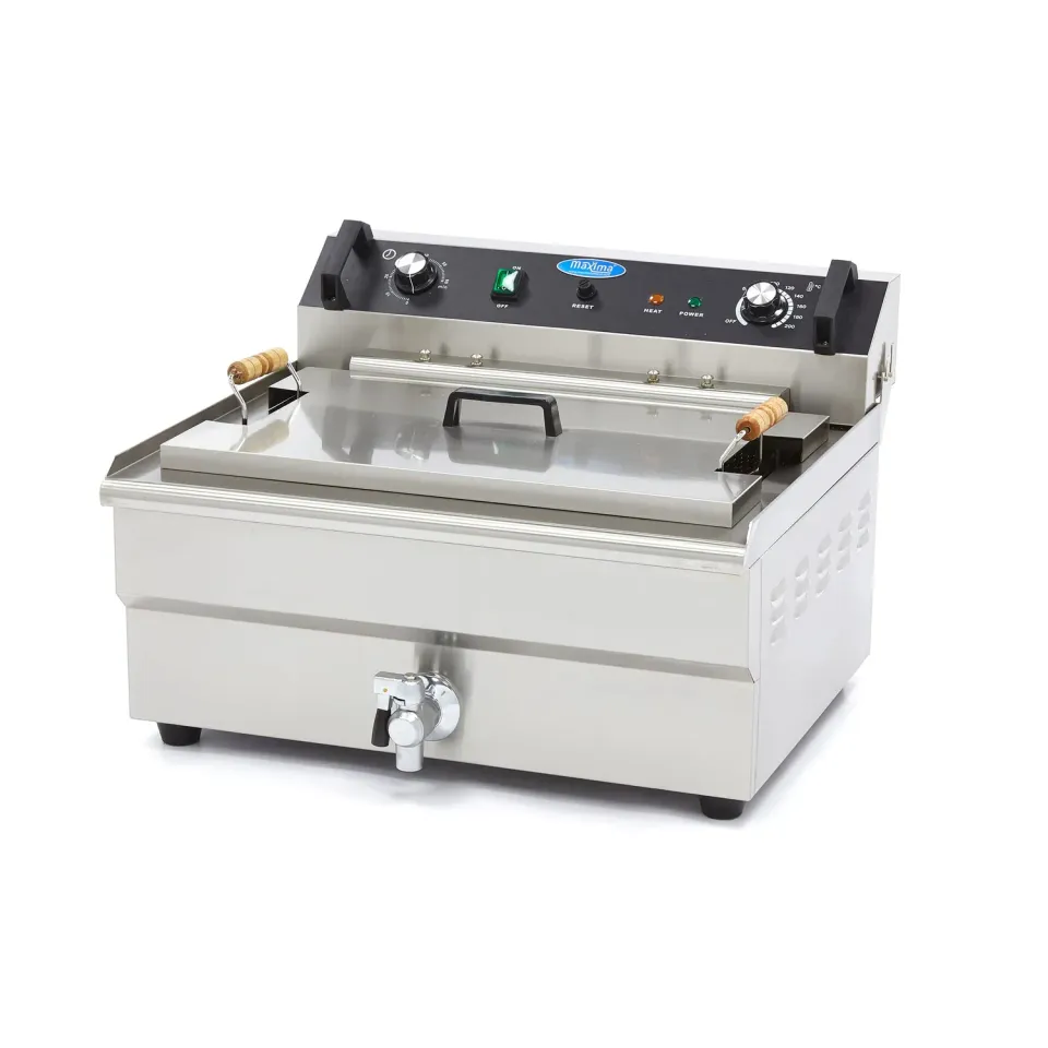Maxima friggitrice elettrica pesce 30L rubinetto 6kW