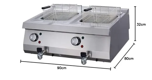 Maxima friggitrice elettrica doppia 2x12L 22kW rubinetto